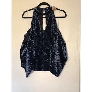 American Eagle Velvet Bell Sleeve Top
